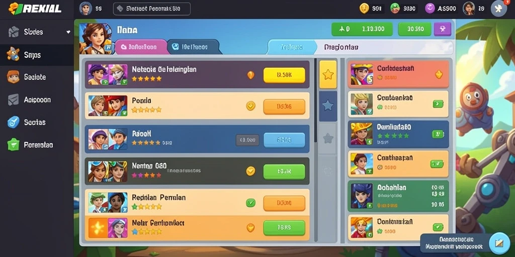 Tampilan antarmuka permainan yang intuitif dan user-friendly.